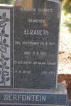 SERFONTEIN Elizabeth nee DU PISANIE 1917-1962