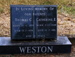 WESTON Thomas C. 1888-1974 & Catherine E. 1898-1981