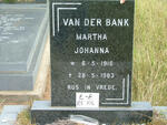 BANK Martha Johanna, van der 1916-1983