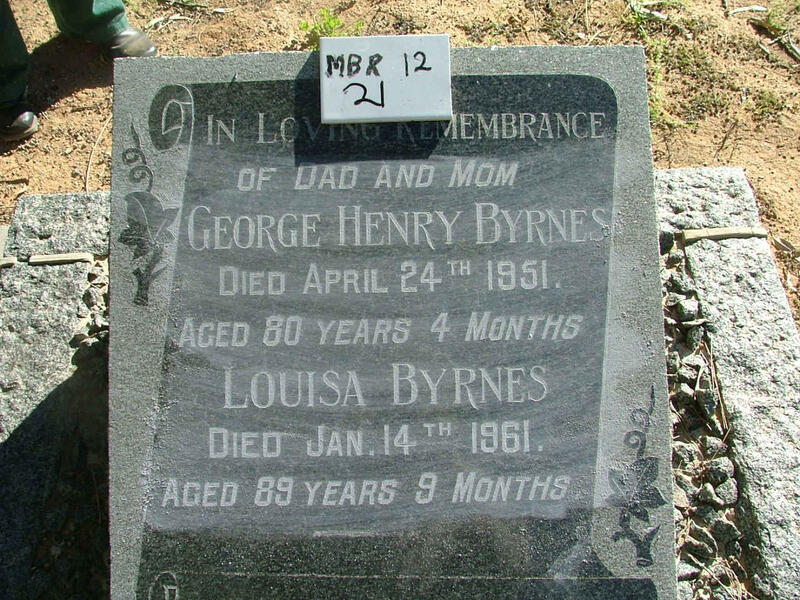 BYRNES George Henry -1951 & Louisa -1961