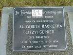 GERBER Elizabeth Magrietha nee SWANEPOEL 1907-1994