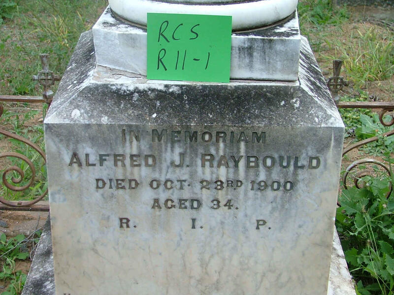 RAYBOULD Alfred J. -1900