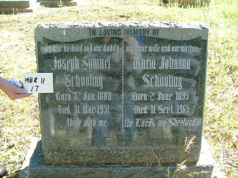 SCHOOLING Joseph Samuel 1888-1951 & Maria Johanna 1895-1965