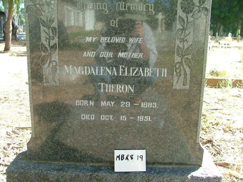 THERON Magdalena Elizabeth 1883-1951