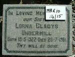 UNDERHILL Lorna Gladys 1922-1961