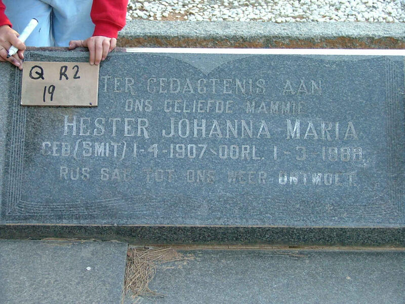 HATTINGH Hester Johanna Maria SMIT 1907-1980