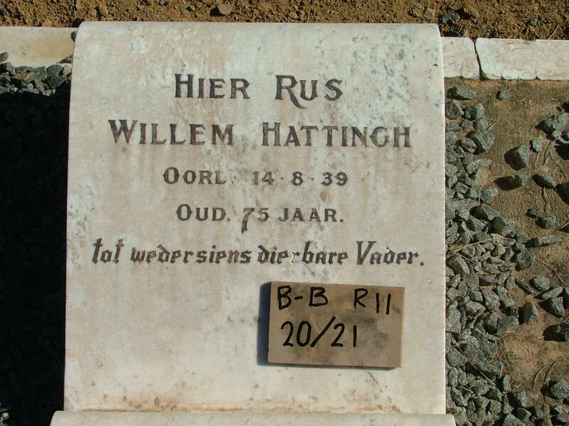 HATTINGH Willem -1939