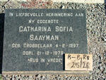 SAAYMAN Catharina Sofia nee GROBBELAAR 1897-1979