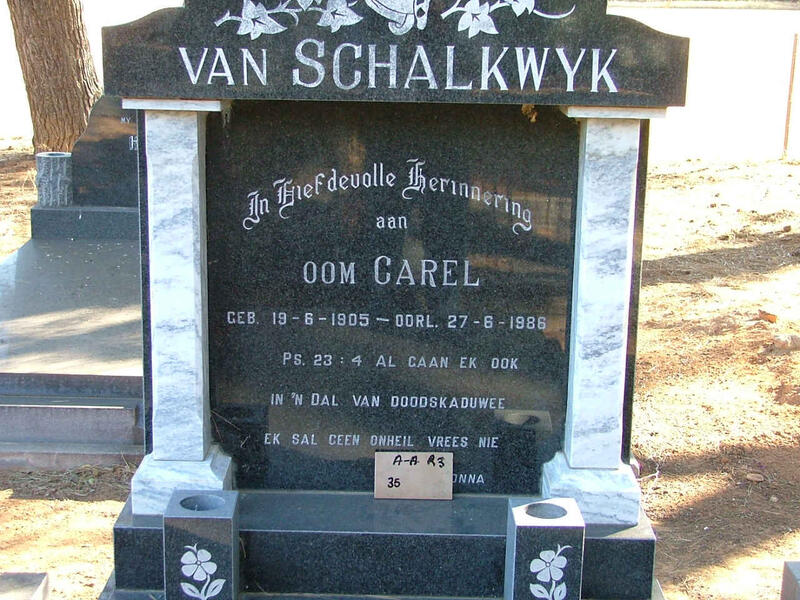 SCHALKWYK Carel, van 1905-1986