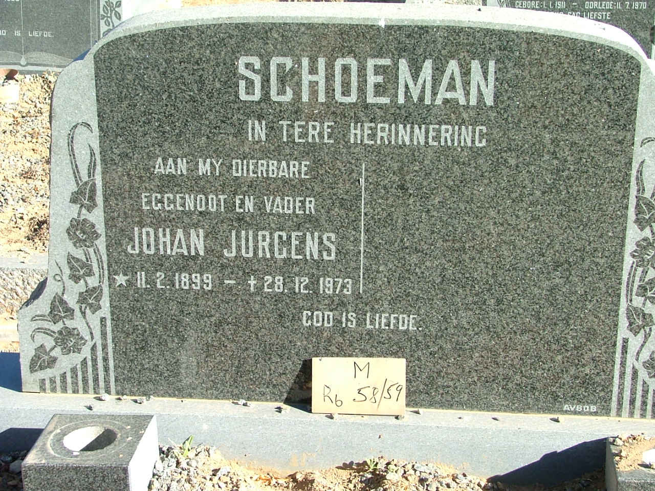 SCHOEMAN Johan Jurgens 1899-1973