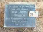 STRYDOM Anna Jacoba nee POSTHUMUS 1901-1968