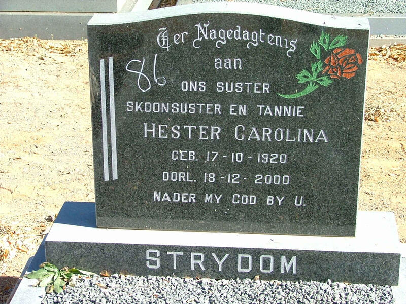STRYDOM Hester Carolina 1920-2000