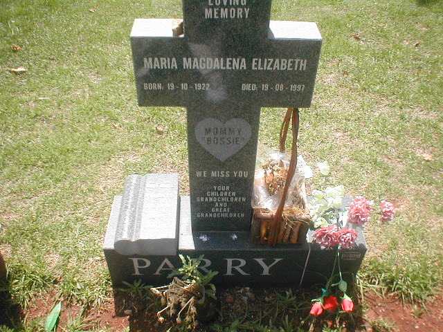 PARRY Maria Magdalena Elizabeth 1922-1997