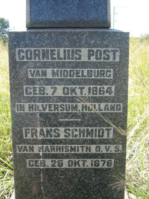 POST Cornelius 1864-1901 :: SCHMIDT Frans 1876-1901