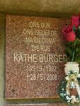 BURGER Kathe Margrete 1922-2008