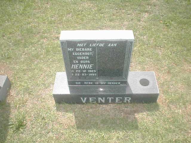 VENTER Hennie 1925-1995