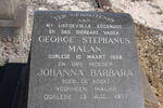 MALAN George Stephanus -1958 & Johanna Barbara DE KOCK formerly MALAN -1977