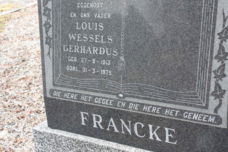 FRANCKE Louis Wessels Gerhardus 1913-1975