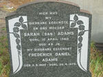 ADAMS Frederick Daniel 1905-1975 & Sarah -1960