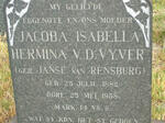 VYVER Jacoba Isabella Hermina, v.d. nee JANSE VAN RENSBURG 1882-1958