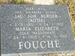 FOUCHÉ Jac. Joh. Burger 1901-1957 & Maria Elizabeth WASSERMAN  1905-1962