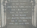 TERBLANCHE John Olaf 1904-1956 & Lily Aletta 1903-1970