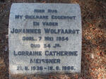 WOLFAARDT Johannes -1954 & Lorraine Catherine MEISSNER 1936-1986