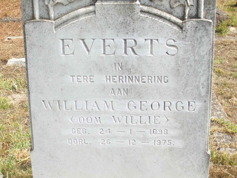 EVERTS William George 1898-1975
