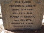 GREEFF Hendrik C. 1882-1942 & Maria M. VAN ZYL 1886-1954
