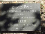 MERWE Willem, v.d. 1903-1976