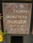 BURGER Jacobus Petrus 1967-2001
