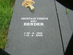 BENDER Christiaan Tiberius 1932-2006