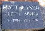 MATTHEYSEN Judith Sophia 1906-1978