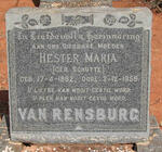 RENSBURG Hester Maria, van nee SCHUTTE 1882-1959
