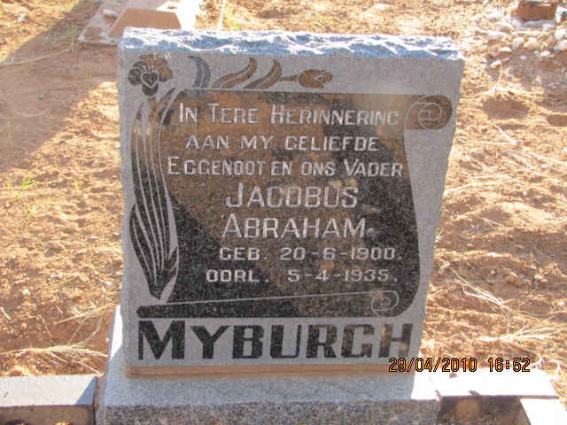 MYBURGH Jacobus Abraham 1900-1935