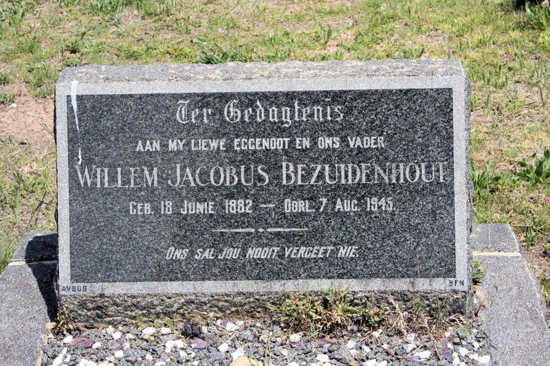 BEZUIDENHOUT Willem Jacobus 1882-1945