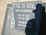 BEER Toel, de nee VAN HEERDEN 1922-1997
