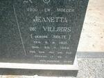 VILLIERS Jeanetta, de nee NOLTE 1931-1966