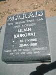 MARAIS Lilian nee BURGER 1908-1998