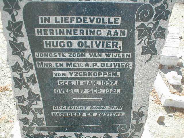 OLIVIER Hugo 1897-1921