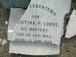 LUBBE [Chr]istina P. nee MOSTERT 1853-1909
