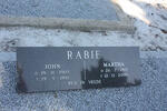 RABIE John 1903-1981 & Martha 1915-2006