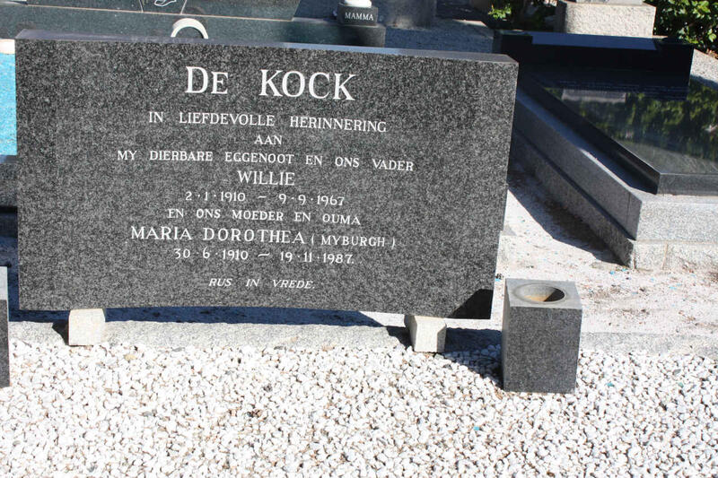 KOCK Willie, de 1910-1967 & Maria Dorothea MYBURGH 1910-1987
