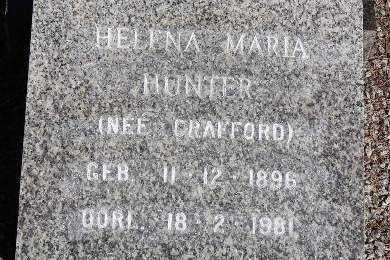 HUNTER Helena Maria nee CRAFFORD 1896-1981