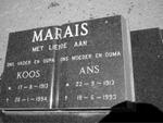 MARAIS Koos 1913-1994 & Ans 1913-1993
