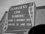 CLAASSENS Lydia nee FERREIRA 1929-1994