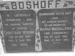 BOSHOFF  Christiaan Hendrik 1889–1967 & Maria Magdalena  LIEBENBERG 1896-1965