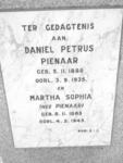 PIENAAR Daniel Petrus 1880-1935 & Martha Sophia PIENAAR 1885-1945