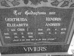 VIVIERS Hendrik Andries 1875-1971 & Gertruida Elizabeth GRIB 1879-1918
