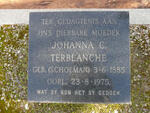 TERBLANCHE Johanna C. nee SCHOEMAN 1885-1975